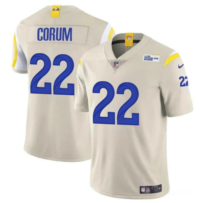 Youth Los Angeles Rams #22 Blake Corum Bone 2024 Draft Vapor Untouchable Football Stitched Jersey